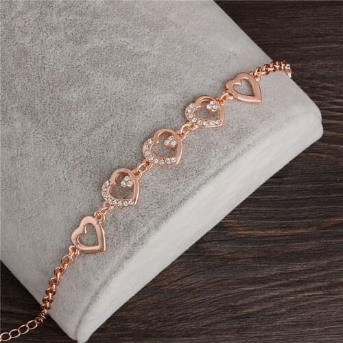 Fashion Designer Charming Bride Wedding Crystal Bracelet Women Jewelry Shiny Rhinestone Chain Heart Bracelet for Female 2020 New