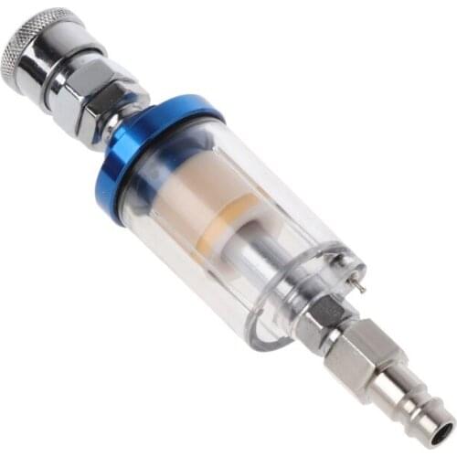 1/4" Mini Oil Water Separator Air Filter For Pneumatic Compressor Spray Paint Gun Tool Pressure Quick Connector QW