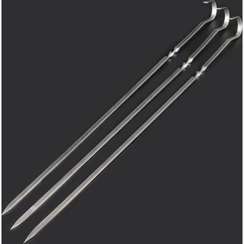 10 Pcs Stainless Steel Flat Meat Skewers For Outdoor BBQ Barbecue P82D