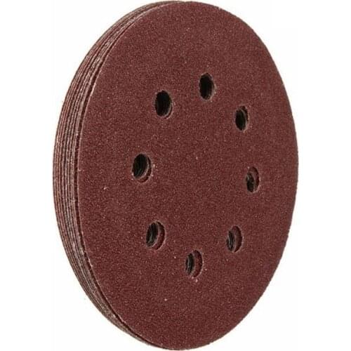 125mm Sanding Discs 5" Hook & Loop Sanding Discs 8 Hole Pads Set Round