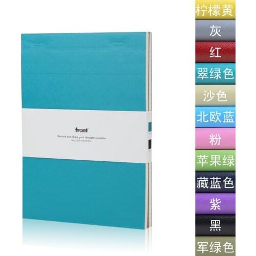 2PCS FRONT P004 A4/A5 Faux Leather Notebook Sticky Note Grid Notebook Two-color Matching
