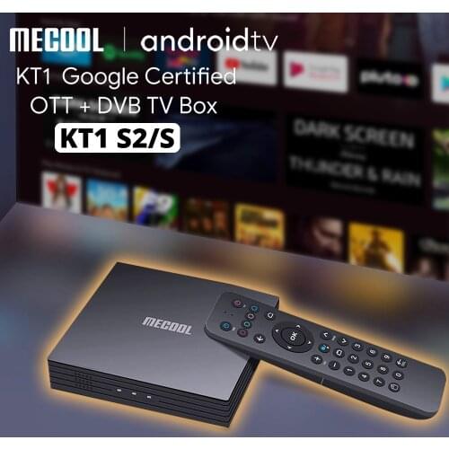 4K Satellite Decoder MECOOL KT1 TV Receiver Amlogic S905X4 Netflixs Android TV 10 DVB-S2 Dolby Google Italy Spanish TV BOX