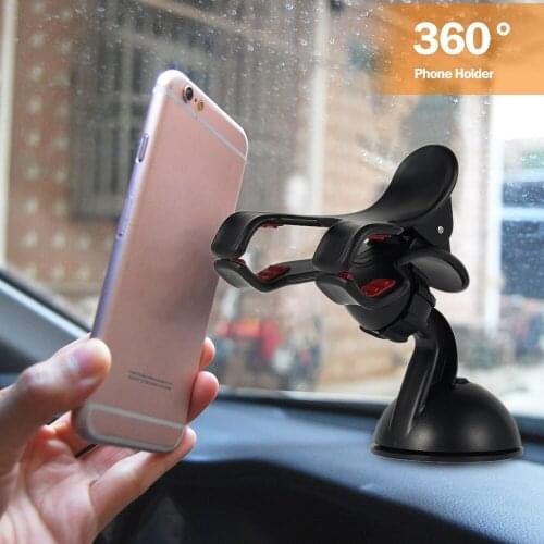 Car Phone Holder Car Phone Mount Cradle 360 Rotation Phone Support Holder for Car Dashboard Windshield with Strong Suction Cup