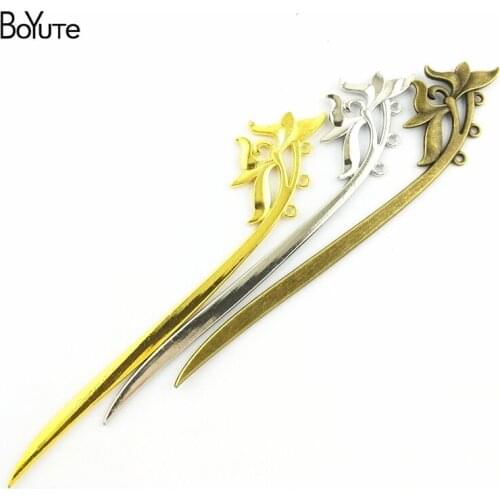 BoYuTe (10 Pieces/Lot) 29*153MM 3 Colors Zinc Alloy Chinese Style Vintage Bookmark Hairpin Diy Jewelry Accessories Materials