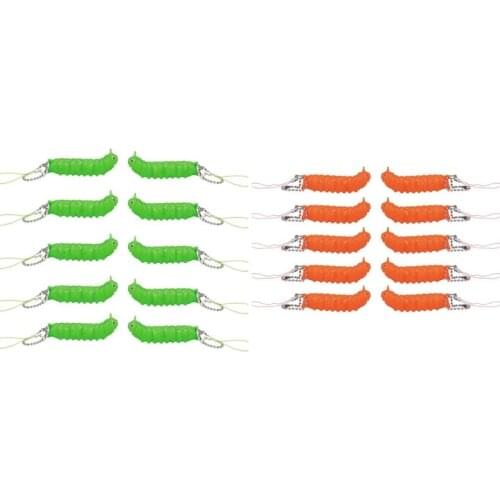 Fidget Keychain Mini Caterpillar Keyring with Pinch Popper Squeeze Toy Silicone Stress Relief Kids Adults Gift Pendant