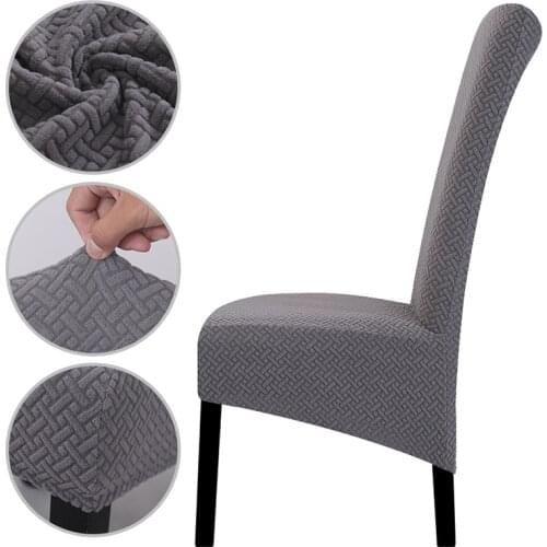 1/2/4/6 XL Size Polyester Chair Cover High Back Long Back King Back Stretch Slipcovers Elastic Seat Chair Covers Dining Room Bar
