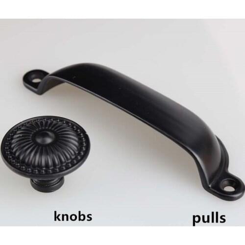 Black shell handle matte black drawer cabinet knobs pulls antique black dresser door handles modern unfold install DIY handle