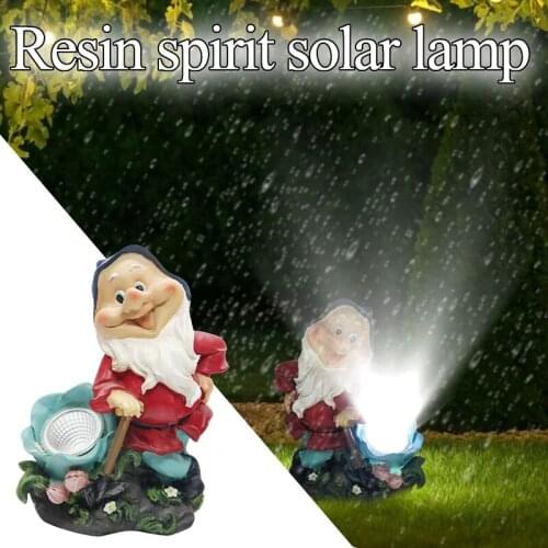 Garden Decoration Solar Lights Home Gardens Lamps and Lanterns Resin Gnome Dwarf Statue Solar Lamp Outdoor Home Decor