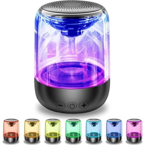Bluetooth Speaker, Portable LED Light Stereo Sound Crystal Glass Speakers Works With Mobile Phones, Tablets, Laptops, Desktop PC