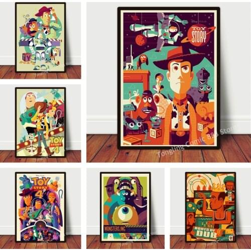 Disney Toy Story 4 Buzz Lightyear Pixar Movie Poster Cartoon Graffiti canvas painting Wall Street Art Suitable Nordic Decor