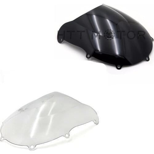 PMMA Double Bubble Windscreen Windshield For SUZUKI GSXR600 GSXR750 GSX-R 1996-1999 Aftermarket Motorcycle Parts Black 1997 1998