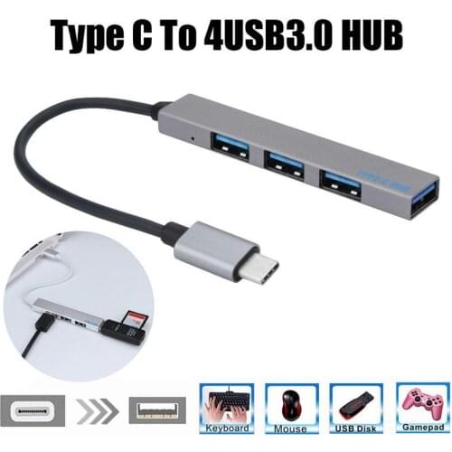 Type-C To 4 Usb Hub Expander Ultra-Thin Mini Portable 4-Port Usb 2.0 Hub Usb Power Interface For Mac-Book Laptop Tablet