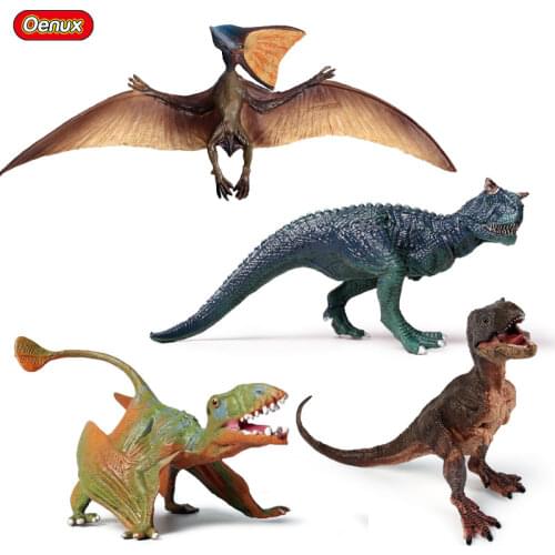 Oenux Prehistoric Jurassic Dinosaur Carnotaurus Figures Pteranodon Pterosauria T-Rex Cub Model Action Figures Dinossauro Toys