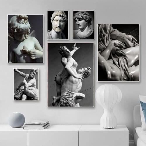 Classical Black and White David Sculpture Art Canvas Paintings Wall Art Posters And Prints Pictures Living Room Home Decoration