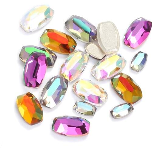 Pillow Shape Glue On Nails Rhinestones Crystals Flatback Loose Glass Strass K9 Glass Strass Crystals Nail Art Accessories
