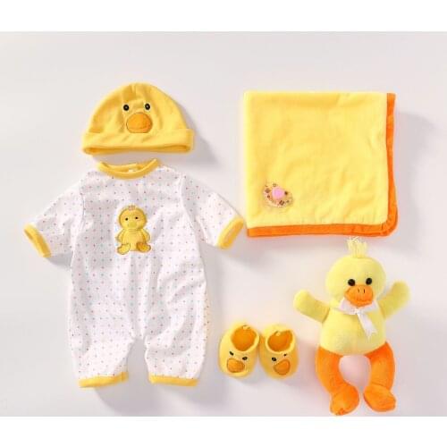 Doll clothes Fit For 50-55CM Baby Doll bebe Reborn dresss clothing set with plush gift pacifier npk doll accessories