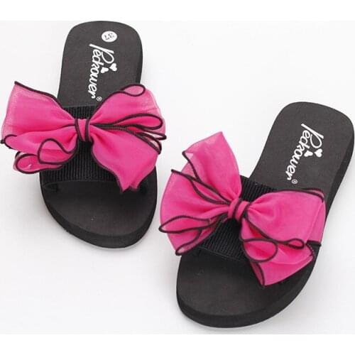 Summer Slippers Butterfly Flowers Female Beach Shoes Cause Anti-skid Slipper Womens Cheap