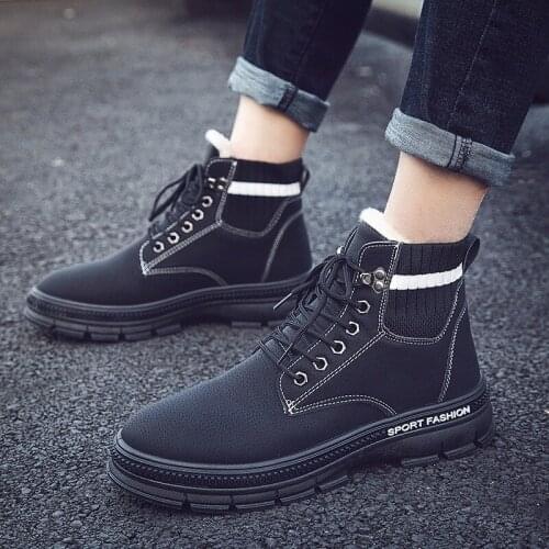 Mazefeng New Winter Snow Boots Comfortable Warm Boots Ankle Boots Wear-resistant Cotton Shoes Men Snow Boots Velvet Ankle Boots