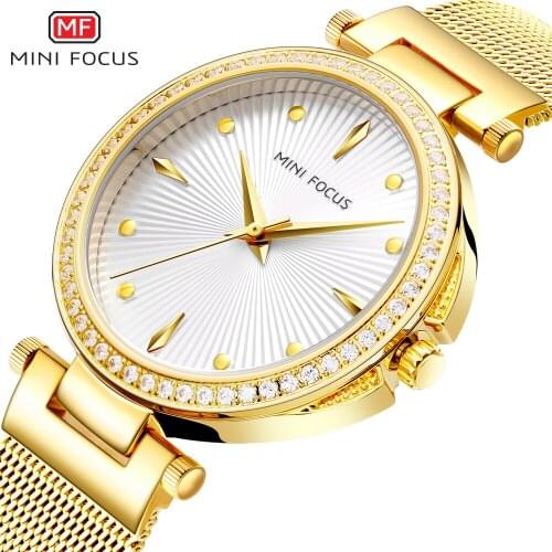 MINI FOCUS Fashion Luxury Brand Women Watch Waterproof Quartz Watch Ladies Crystal diamond Dress Wristwatches reloj mujer Clock