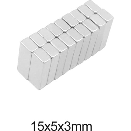 10/20/50/100/200/250PCS 15x5x3 Powerful Strong Magnets Sheet Neodymium Magnet 15x5x3mm Block Permanent NdFeB Magnet 15*5*3