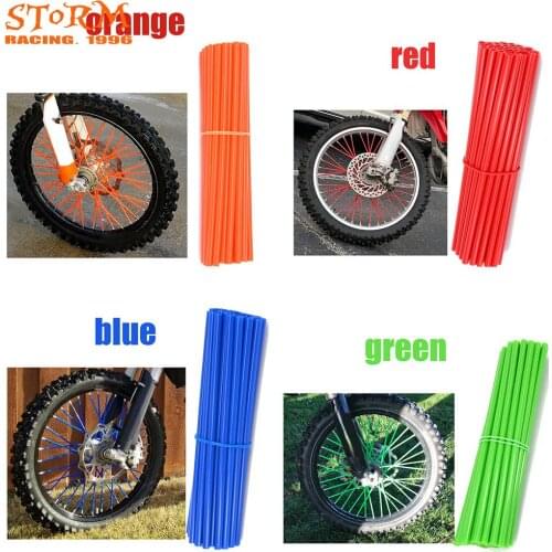 Motorcycle Wheel Rim Spoke Skins Covers Wrap Tubes Decor For KTM HONDA KAWASAKI YAMAHA CRF YZ EXC CR RM 250 300 350 400 450