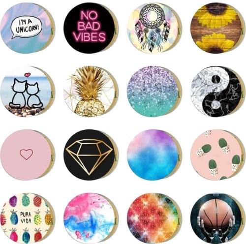 Car mobile holder for phone Marble Car Sticker Smartphone Plate Disk Paste For Magnetic mobile phone car holder stand