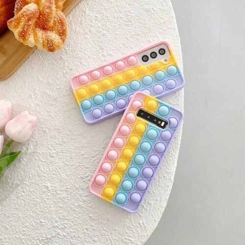 Fidget Reliver Stress Toys Push Bubble phone case for iphone 12 Pro Max 11 Pro Max X XS XR 6S Rainbow Antistress Sensory Cover