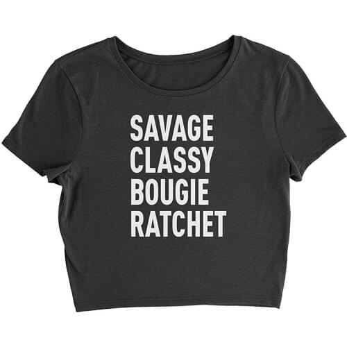 Novelty Graphic Savage Classy Memorial Flowy Womens Cropped T-Shirt Personality Creative Art T-Shirt