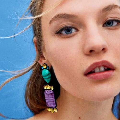 Ztech New Boho Vintage Geometric Statement Earrings For Women Bijoux Maxi Jewelry Charm Nice Dangle Drop Earring Wholesale