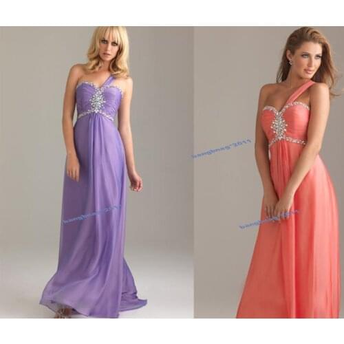Dress free shipping 2016 Beaded One-shoulder Graduation Dresses Dress Party Prom Dress Evening Ball Gown