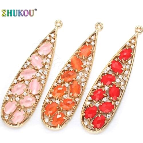 ZHUKOU 2018 a drop of tears charms for jewelry making fashion women necklace earring pendants jewelry Accessories making VD384