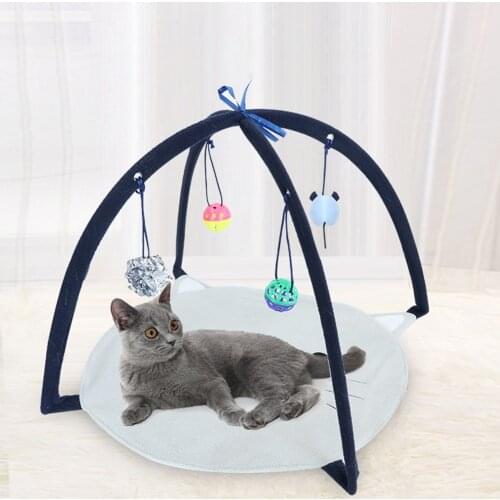Portable Kitten Interactive DIY House Foldable Tent Funny Cat Mat Bed Funny Cute Sleeping Mats for Cat Hanging with Ball