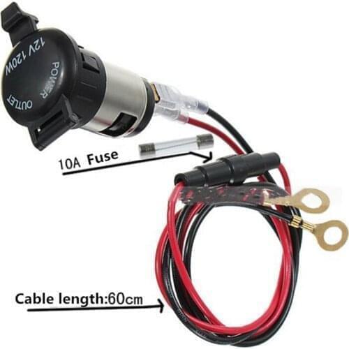 12V 24V 120W Cigarette Lighter Waterproof Power Motorcycle Boat Car Cigarette Lighter Socket Plug With Fuse & Wire 2021 New