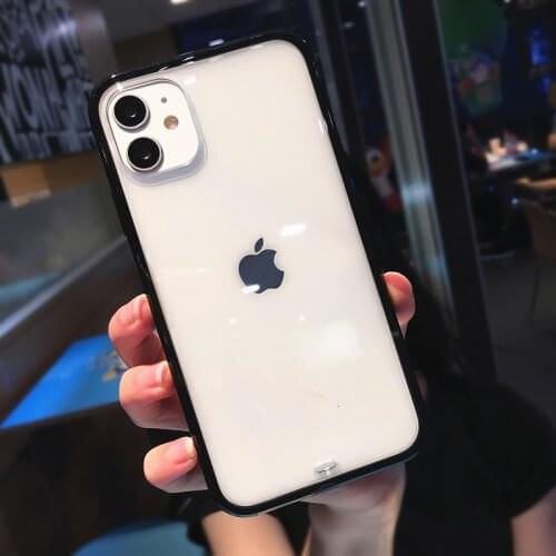 Shockproof Bumper Candy Transparent Silicone Phone Case For iPhone 12 11 Pro Max Mini XS X XR 8 7 Plus SE 2 Soft TPU Clear Cover