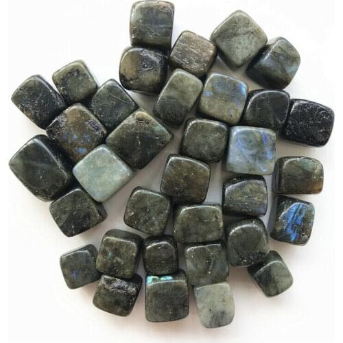 Dropshipping Natural Labradorite Cube Stone Grey Moonstone Gravel Rock Crystal Stones Natural Quartz Crystals 100G 15-20mm