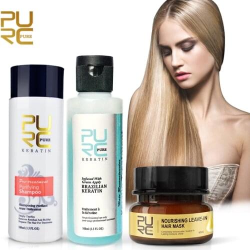 PURC 3.7% Apple smell Keratin treatment Straightening hair Repair frizzy hair and Lasting moisture shine Leave-In Hair Mask