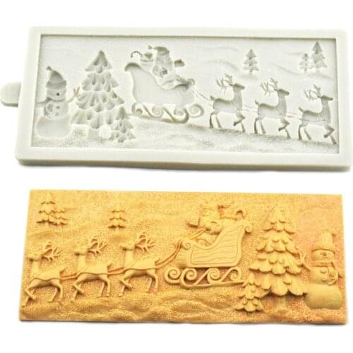 Christmas Tree Deer Santa Claus Fondant Cake Decorating Tools Silicone Mold Sugar Craft Molds DIY Cake Wholesale K467