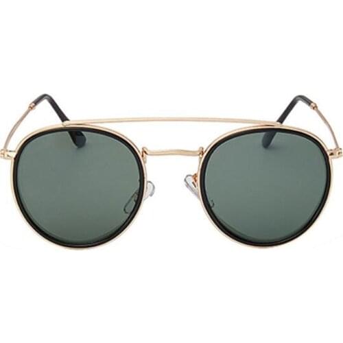 Classic Round Sunglasses Double Bridge Fashion Women Metal Frame Men Driving Eyewear Retro Shades Female Sun Glasses