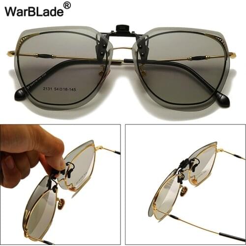 Photochromic Polarized Sunglasses Lenses Clip On Sunglasses Women Men Night Vision Driving Anti-Glare Goggle Eyewear Accessories