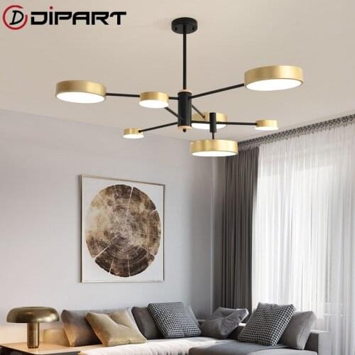 Modern Nordic LED Chandeliers With Metal Lampshades For Living Room Modern Bedroom Lustre Restaurant Chandelier Lighting
