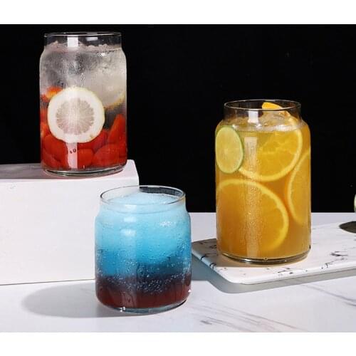 Glass cup, juice cup, milk tea cup, cold drink cup, creative coffee drink cup, large capacity milk tea cup