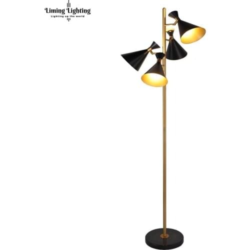 Studio Retro Post Modern Nordic Speaker Tripot Led Floor Lamp Gold Floor Light Standing Light Living Room Bedroom Fixture Bar