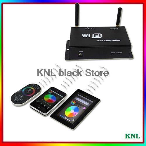 Led WiFi SPI Controller RF touch remote and android, ios cell phone control, DC12-24V free shipping