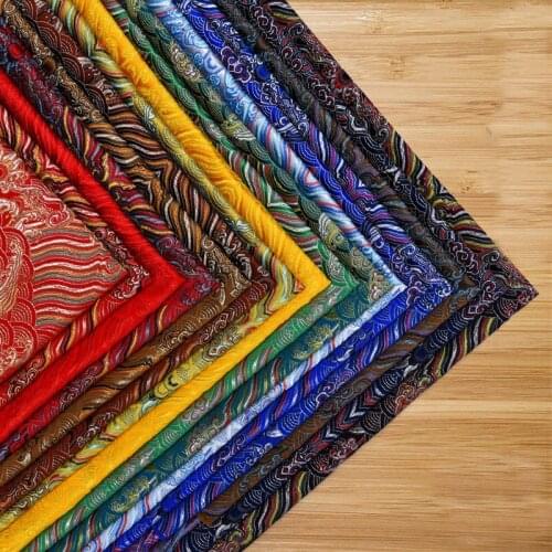 HLQON brocade yacquard multi-color wave flower fabric for patchwork felt tissue telas dress bed sheet children cloth 50x75cm