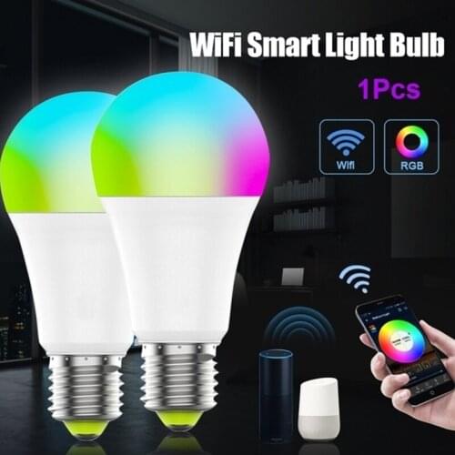 Wifi Smart Bulb Works With Alexa Echo And Google Home Full Color Dimmable Pendant Lights E27/E14/B22 Dimmable LED 10w RGB Lamp