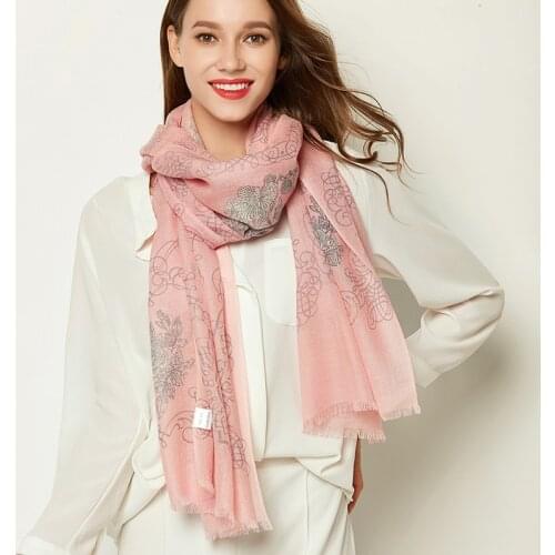 Womans Wool Scarf Fashion Printed Large Shawls Keep Warm Neckerchief Autumn Winter Two Use Long Style Female Scarves 65SY