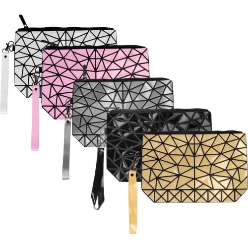 1pcs New Zipper Women Fashion storage bag Cosmetic Bag Geometric folding cosmetic bag Toiletry Beauty Case Travel Make Up Bag