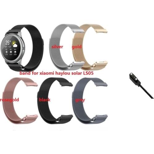 1pc. haylou solar LS05 replace metal strap milanese.LS05 charge cable