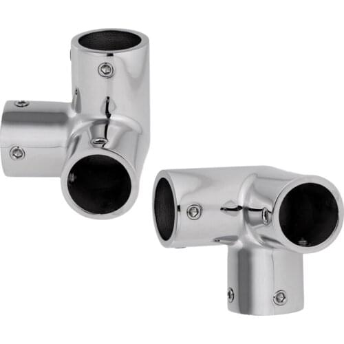 2 Pieces Stainless Steel Marine Boat Rail Fitting 3 Way Corner for 1" Tubing