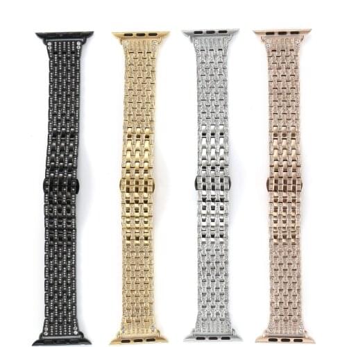 2018 Luxury Crystal Rhinestone Diamond Watch Bands for Apple Watch Bands 38mm 42mm Bracelet Strap For Iwatch Shining Gift Box